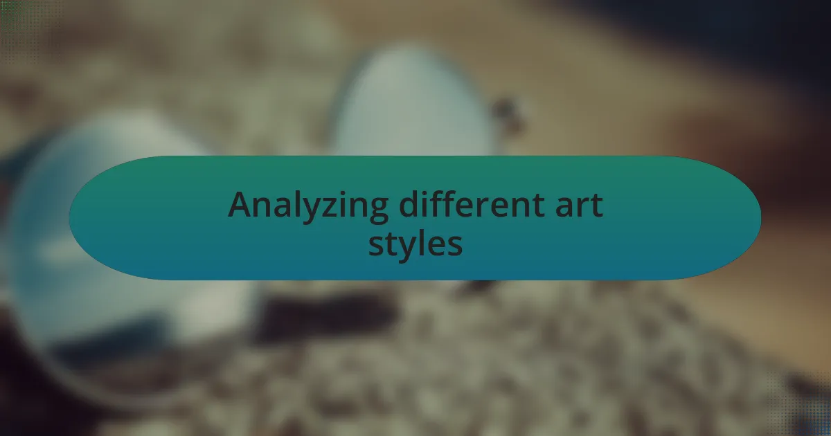 Analyzing different art styles