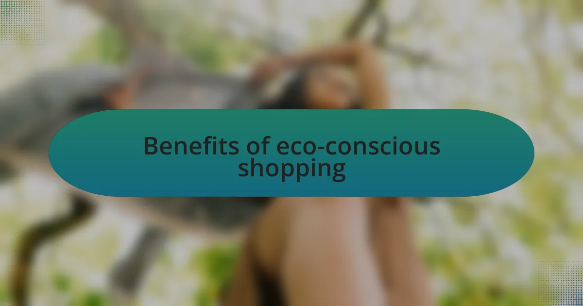 Benefits of eco-conscious shopping
