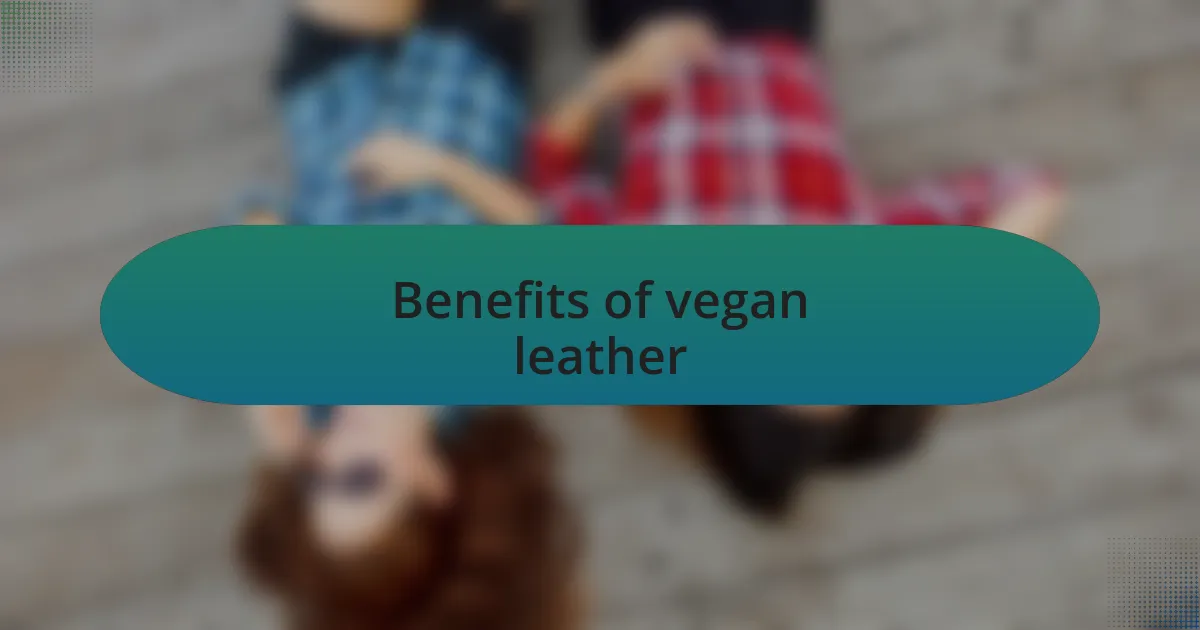 Benefits of vegan leather