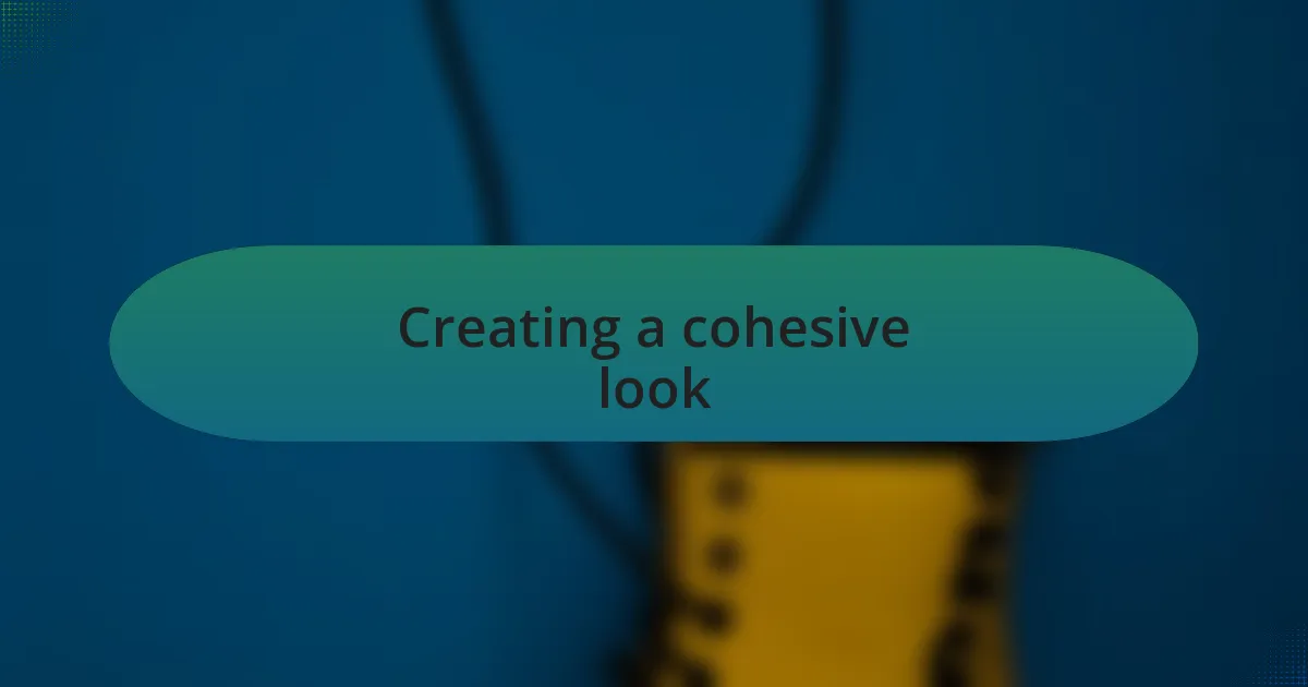 Creating a cohesive look