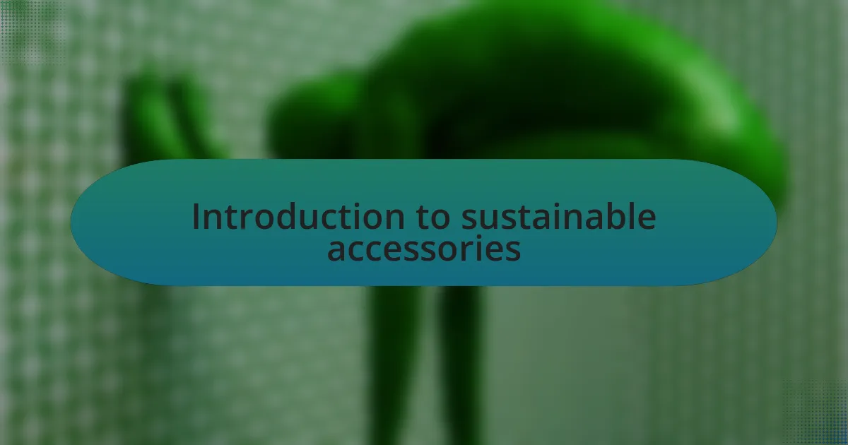 Introduction to sustainable accessories