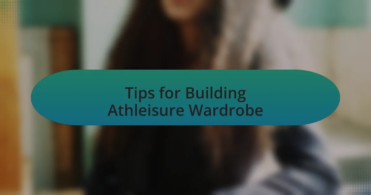 Tips for Building Athleisure Wardrobe