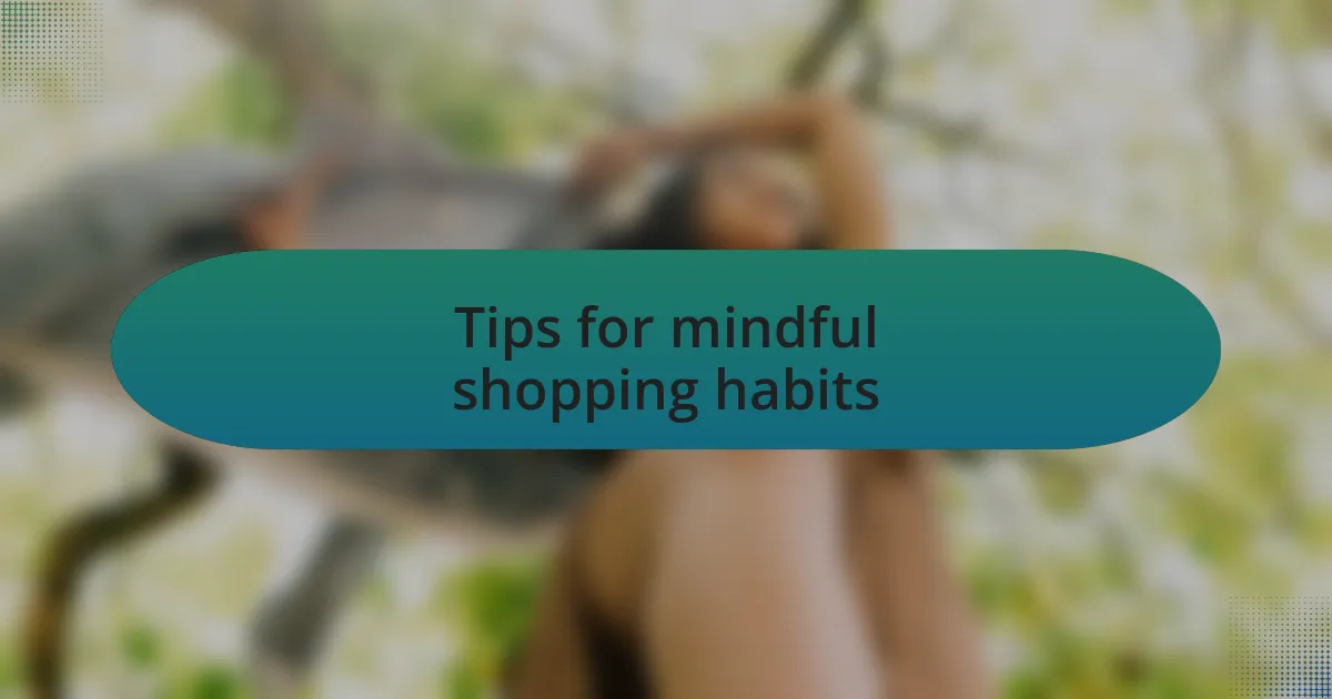 Tips for mindful shopping habits