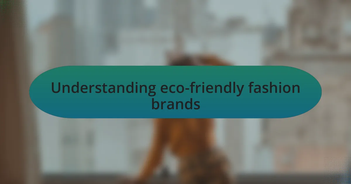 Understanding eco-friendly fashion brands