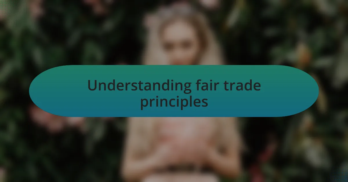Understanding fair trade principles